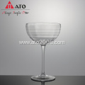 Vertical Stripe Unique Red Wine Goblet Glasses